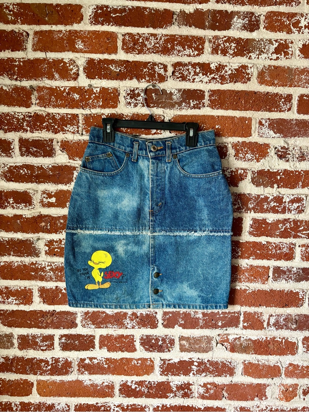 Vintage 90s Tweety Bird Denim Skirt